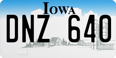 IA license plate DNZ640