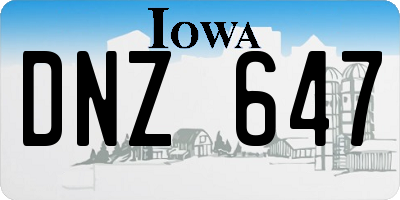IA license plate DNZ647