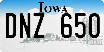 IA license plate DNZ650