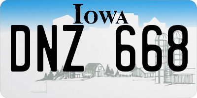 IA license plate DNZ668