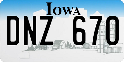 IA license plate DNZ670