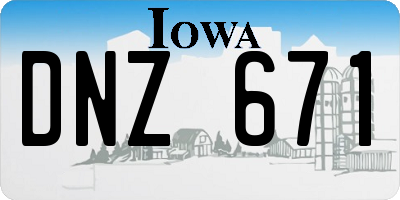IA license plate DNZ671