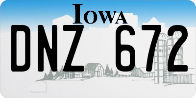 IA license plate DNZ672