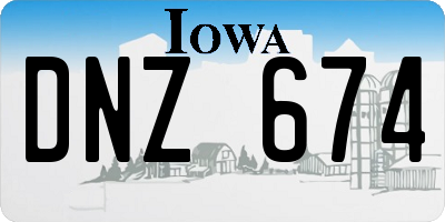 IA license plate DNZ674