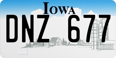 IA license plate DNZ677