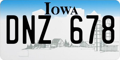 IA license plate DNZ678