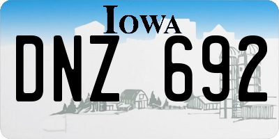 IA license plate DNZ692