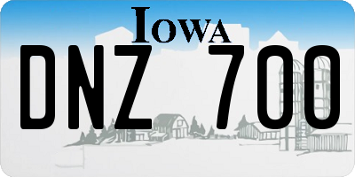IA license plate DNZ700