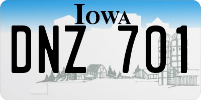 IA license plate DNZ701