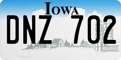 IA license plate DNZ702