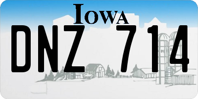 IA license plate DNZ714