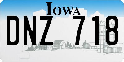IA license plate DNZ718