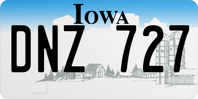 IA license plate DNZ727
