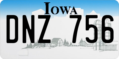 IA license plate DNZ756