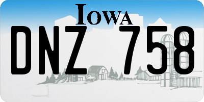 IA license plate DNZ758