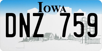 IA license plate DNZ759