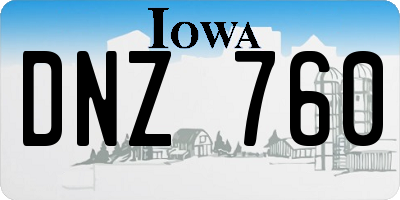 IA license plate DNZ760