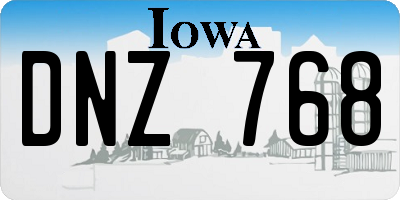 IA license plate DNZ768