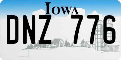 IA license plate DNZ776