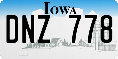 IA license plate DNZ778