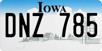 IA license plate DNZ785