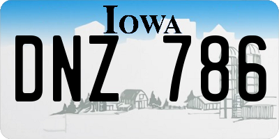 IA license plate DNZ786