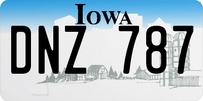 IA license plate DNZ787