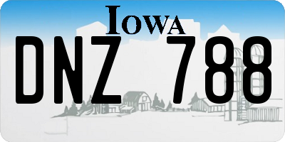 IA license plate DNZ788