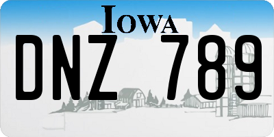 IA license plate DNZ789