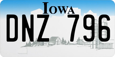 IA license plate DNZ796