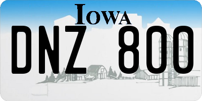 IA license plate DNZ800