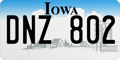 IA license plate DNZ802