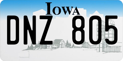 IA license plate DNZ805