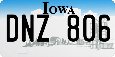 IA license plate DNZ806