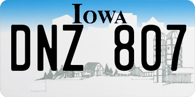 IA license plate DNZ807