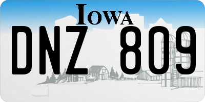 IA license plate DNZ809