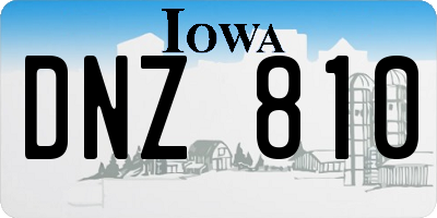 IA license plate DNZ810