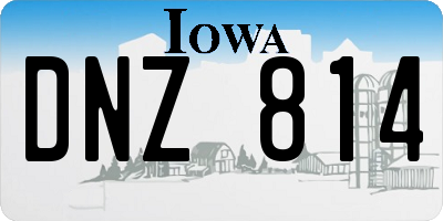 IA license plate DNZ814