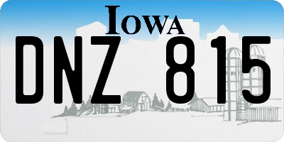IA license plate DNZ815