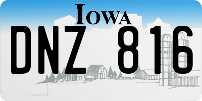 IA license plate DNZ816