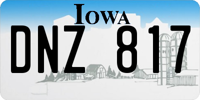 IA license plate DNZ817