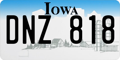 IA license plate DNZ818
