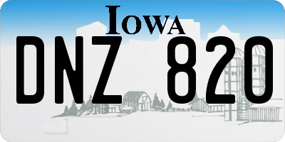 IA license plate DNZ820