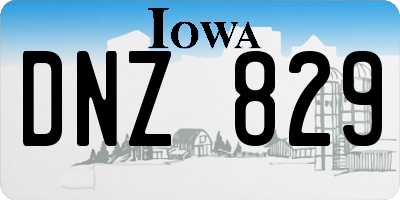 IA license plate DNZ829
