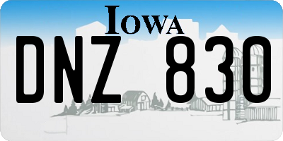 IA license plate DNZ830