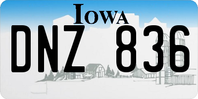 IA license plate DNZ836