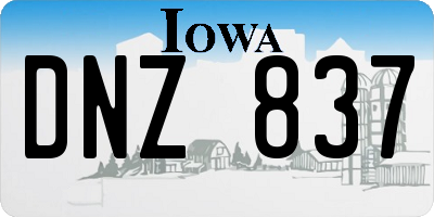 IA license plate DNZ837