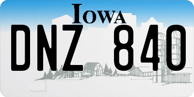IA license plate DNZ840
