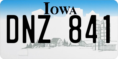 IA license plate DNZ841