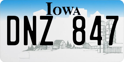 IA license plate DNZ847